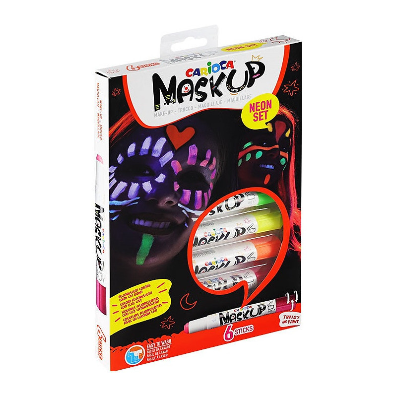 Kredki do twarzy Carioca MaskUp neon 6 kolorów
