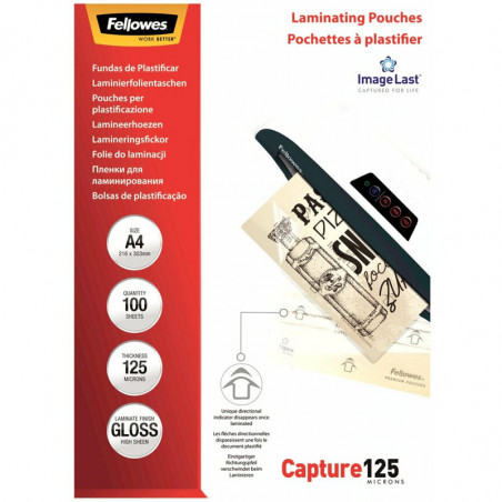 FOLIA LAMINACYJNA FELLOWES A4/125µm BŁYSK (100)