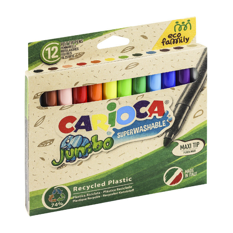 Flamastry Carioca Jumbo EcoFamily 12 kolorów