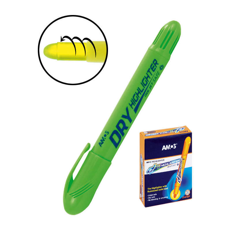 Zakreślacz w sztyfcie Amos Dry zielony