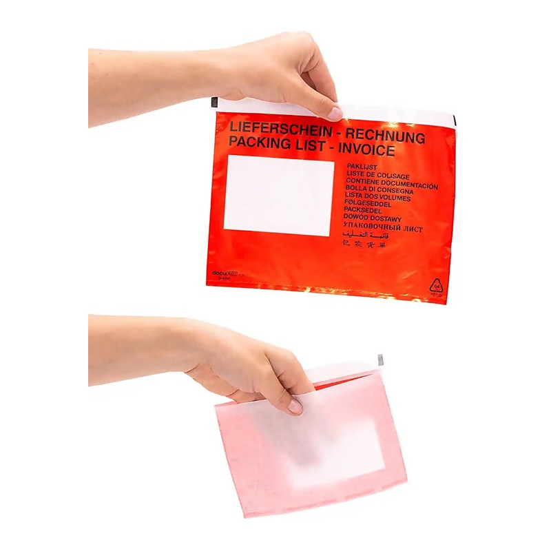 Koperty kurierskie Emerson C5 transparentne czerwone (500)
