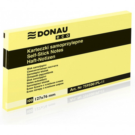 Karteczki Donau Eco 76x127mm żółte (100)