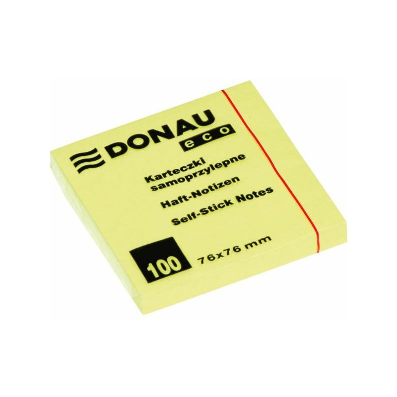 Karteczki Donau Eco 76x76mm żółte (100)