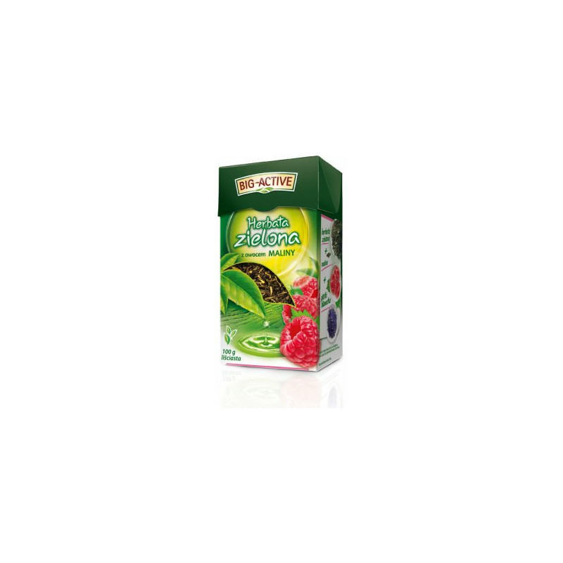 Herbata Big-Active 100g zielona z owocem maliny