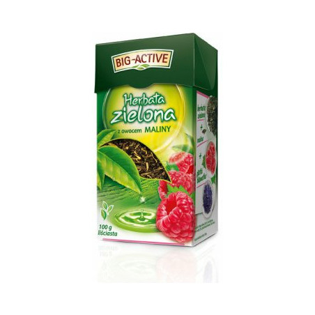 Herbata Big-Active 100g zielona z owocem maliny