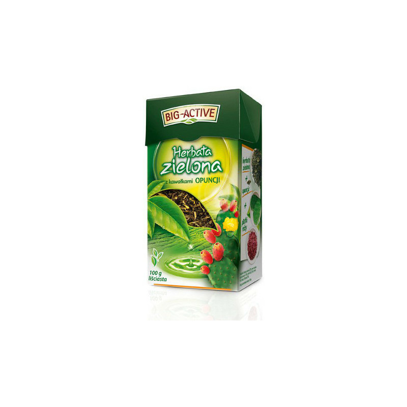 Herbata Big-Active 100g zielona z kawałkami opuncji