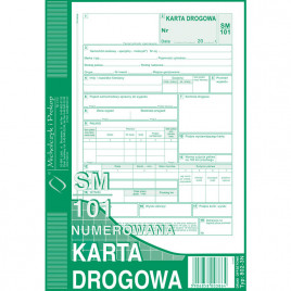 KARTA DROGOWA - SAMOCHÓD OSOBOWY A5 NUMEROWANA