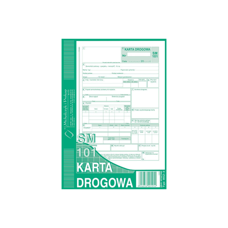 KARTA DROGOWA - SAMOCHÓD OSOBOWY A5