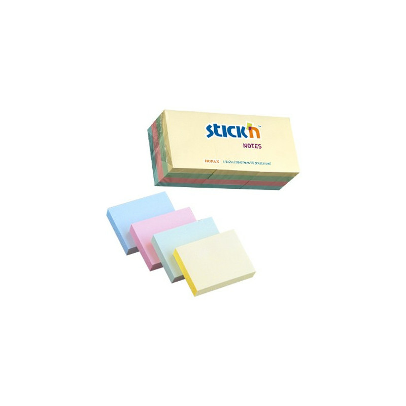 KARTECZKI STICK'N 38*51mm 4 KOLORY PASTEL (12*100)