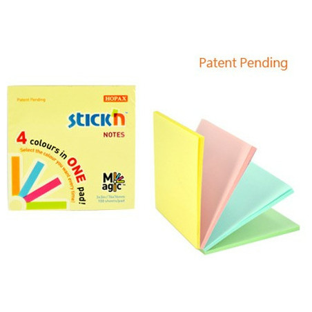 KARTECZKI STICK'N 76*76mm 4 KOLORY PASTEL (100)