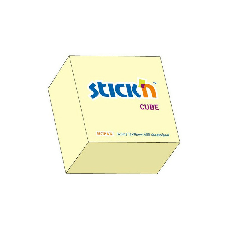 KARTECZKI STICK'N 76*76mm ŻÓŁTE PASTEL (400)