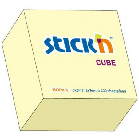 KARTECZKI STICK'N 76*76mm ŻÓŁTE PASTEL (400)