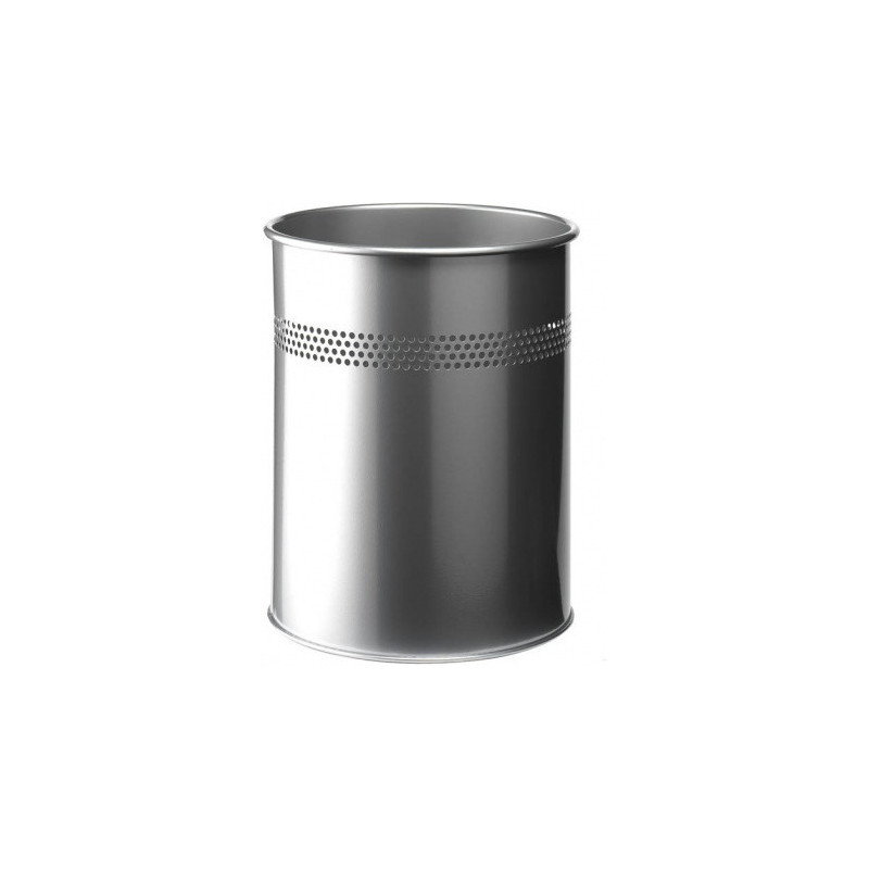 KOSZ NA ŚMIECI DURABLE 15L METALOWY SREBRNY