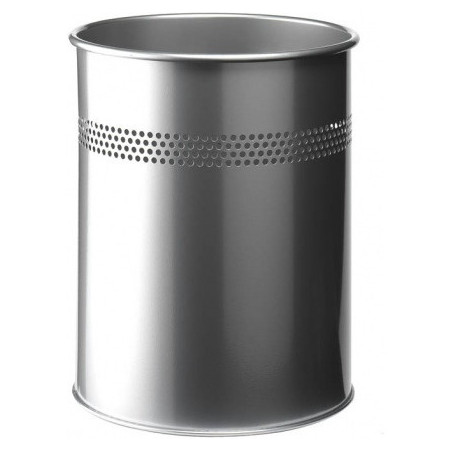 KOSZ NA ŚMIECI DURABLE 15L METALOWY SREBRNY