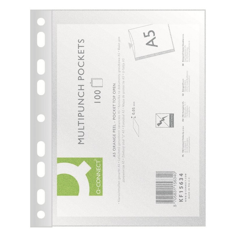 Koszulki Q-Connect A5/50µm groszkowe (100)