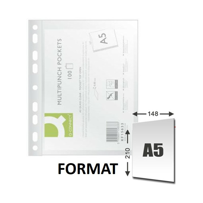 Koszulki Q-Connect A5/50µm krystaliczne (100)