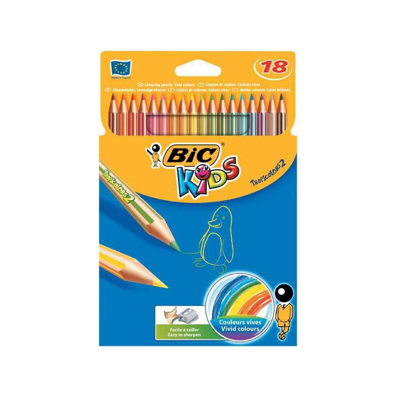 Kredki ołówkowe BiC Kids Tropicolors 18 kolorów