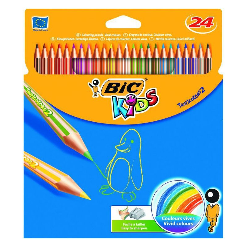 Kredki ołówkowe BiC Kids Tropicolors 24 kolory