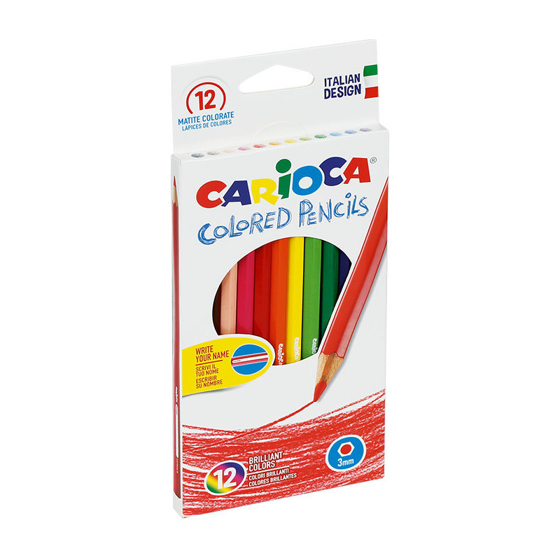 KREDKI OŁÓWKOWE CARIOCA 12 KOLORÓW