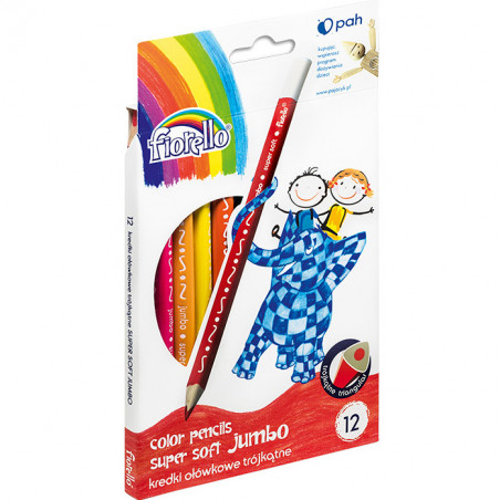 Kredki ołówkowe Fiorello Jumbo Super Soft 12 kolorów