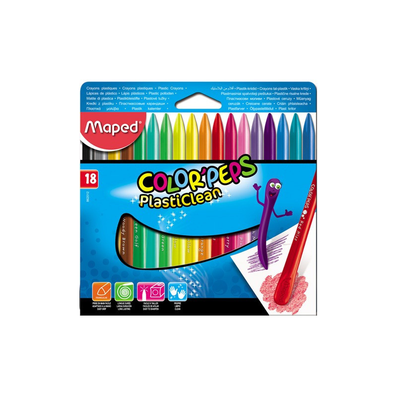 KREDKI PLASTIKOWE MAPED COLORPEPS 18 KOLORÓW