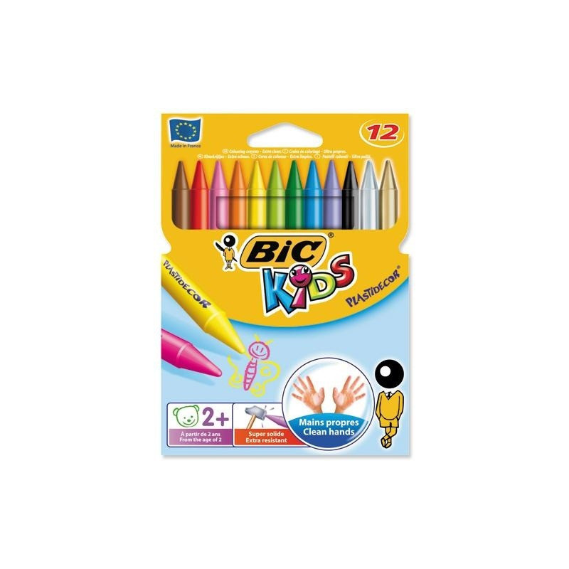 Kredki świecowe BiC Kids Plastidecor 12 kolorów