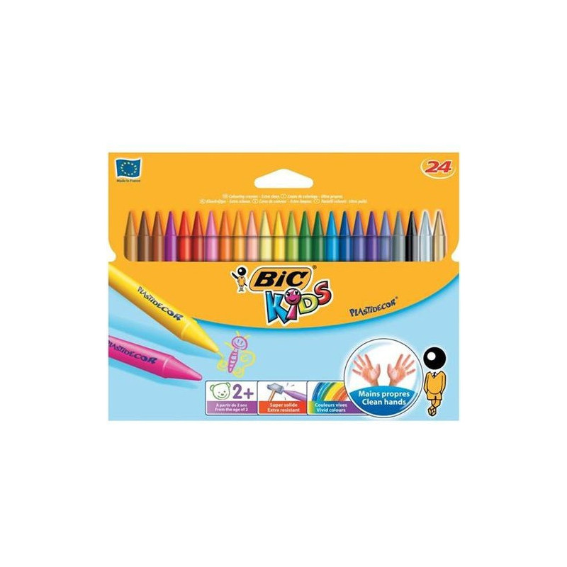 Kredki świecowe BiC Kids Plastidecor 24 kolory