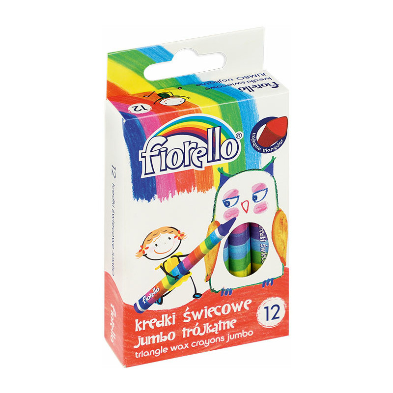KREDKI ŚWIECOWE FIORELLO JUMBO 12 KOLORÓW