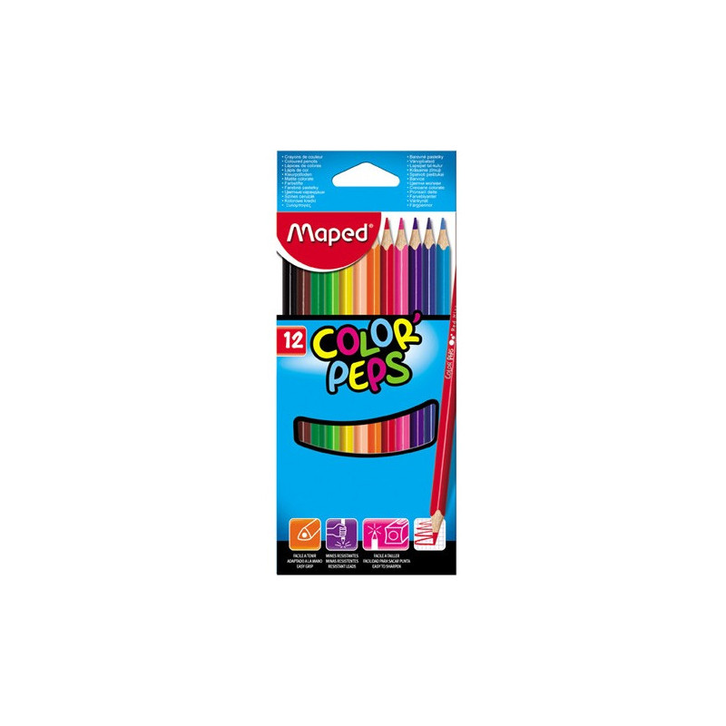 KREDKI TRÓJKĄTNE MAPED COLORPEPS 12 KOLORÓW