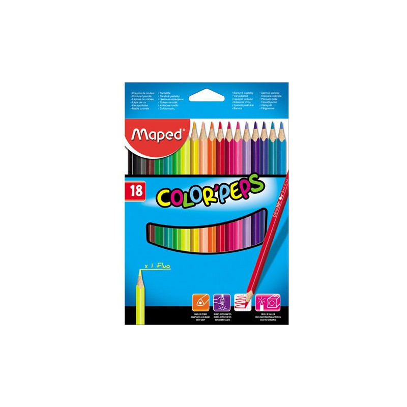 KREDKI TRÓJKĄTNE MAPED COLORPEPS 18 KOLORÓW