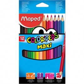 KREDKI TRÓJKĄTNE MAPED MAXI 12 KOLORÓW