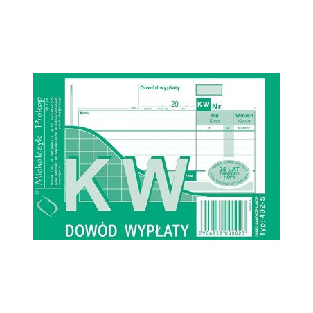 KW - DOWÓD WYPŁATY A6 (WIELOKOPIA)