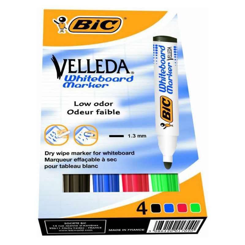 Markery do tablic BiC Velleda 1701 4 kolory