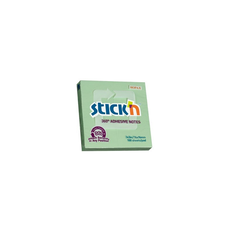 KARTECZKI STICK'N 76*76mm ZIELONE (100)