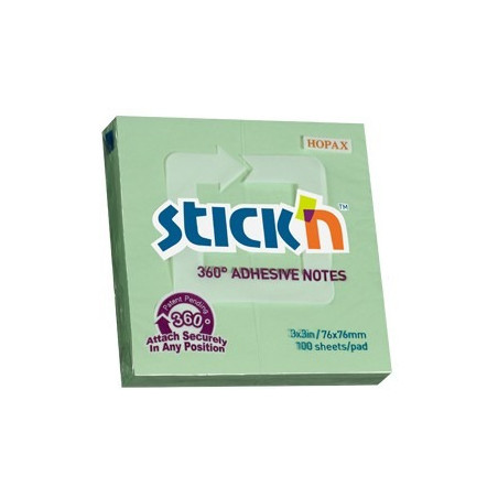 KARTECZKI STICK'N 76*76mm ZIELONE (100)