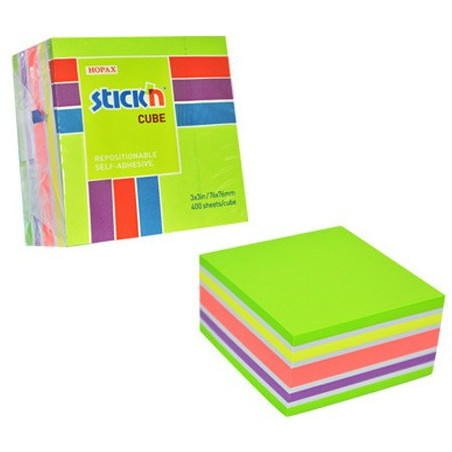 KARTECZKI STICK'N 76*76mm MIX KOLORÓW (400)