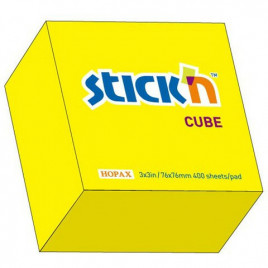 KARTECZKI STICK'N 76*76mm ŻÓŁTE NEON (400)