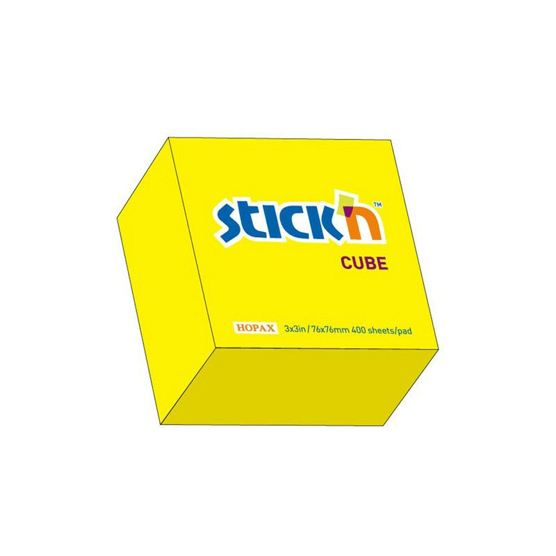 KARTECZKI STICK'N 76*76mm ŻÓŁTE NEON (400)