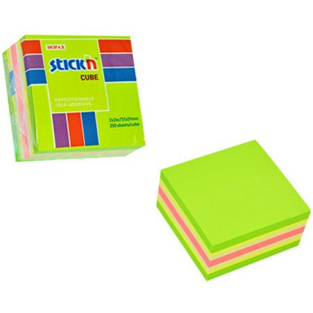 KARTECZKI STICK'N 51*51mm MIX KOLORÓW (250)