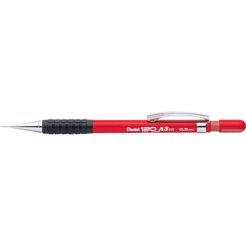 OŁÓWEK AUTOMATYCZNY PENTEL A313 0,3mm CZERWONY