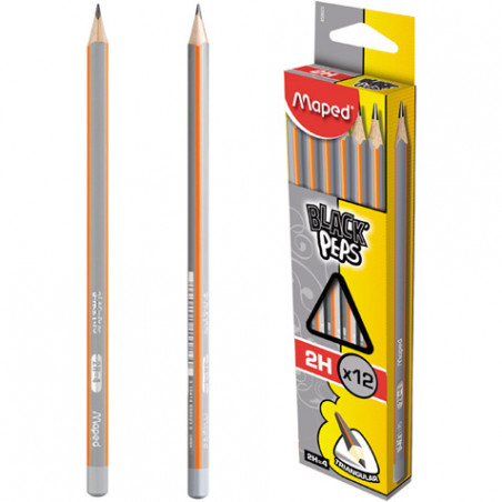 OŁÓWEK DREWNIANY MAPED BLACK'PEPS 2H BEZ GUMKI