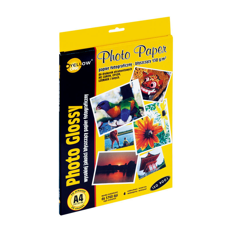 PAPIER FOTO YELLOW ONE A4 130g BŁYSK (20)