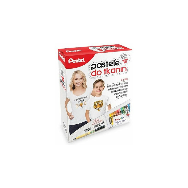 PASTELE DO TKANIN PENTEL 15 KOLORÓW + KOSZULKA