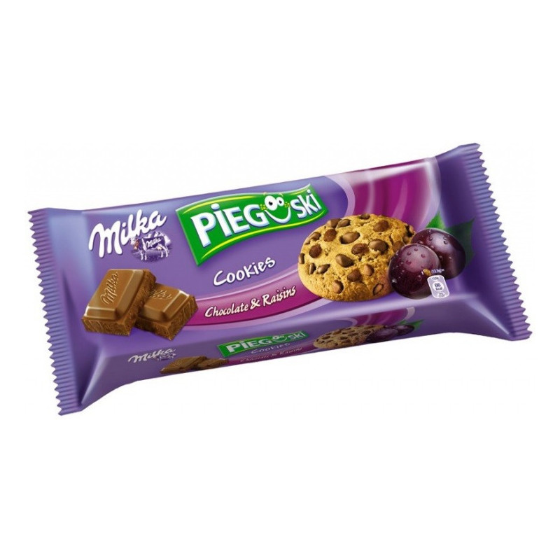 PIEGUSKI MILKA z CZEKOLADĄ i RODZYNKAMI 135g