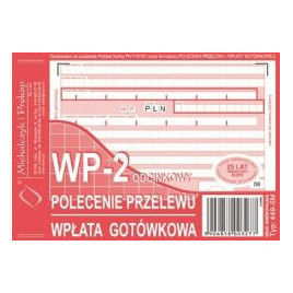 POLECENIE PRZELEWU/WPŁATA GOTÓWKOWA A6 (O+1K)