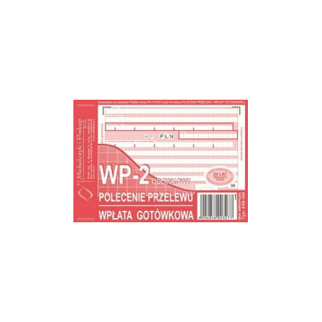 POLECENIE PRZELEWU/WPŁATA GOTÓWKOWA A6 (O+1K)