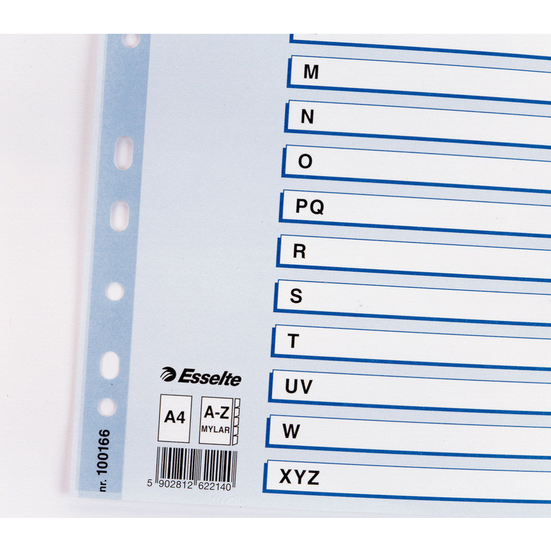 PRZEKŁADKI MYLAR ESSELTE A4 A-Z