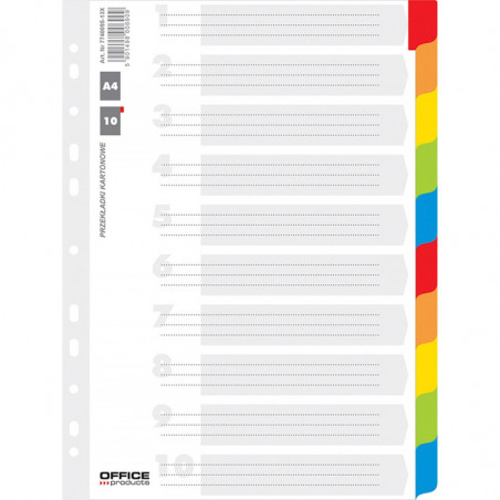 Przekładki kartonowe Office Products A4 10 kolorów