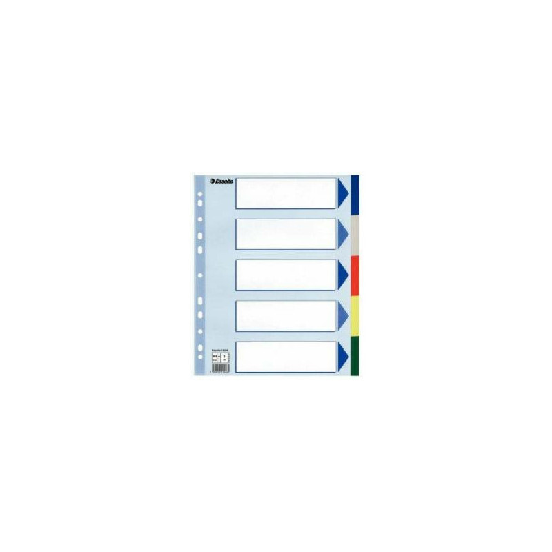 PRZEKŁADKI PP ESSELTE MAXI A4 INDEX 5 KOLORÓW