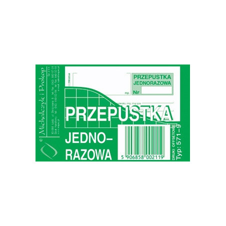 PRZEPUSTKA JEDNORAZOWA A7 (OFFSET)